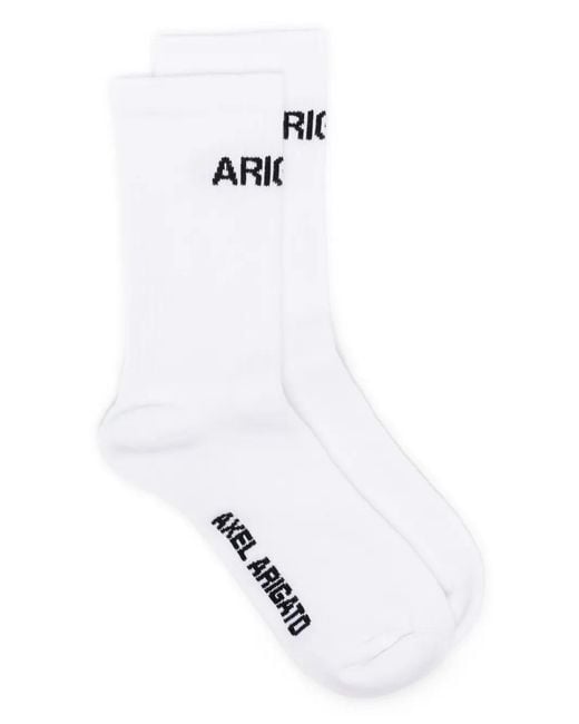 Axel Arigato White Block Jacquard Socks