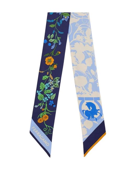 Ferragamo Blue Pegasus Print Bandeau
