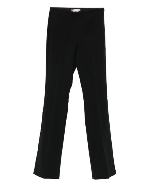 Pennyblack Black Flat-Front Straight-Leg Trousers