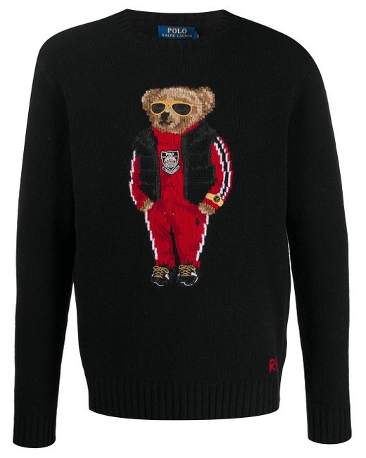 Polo Ralph Lauren Black Lunar New Year Bear Sweater for men