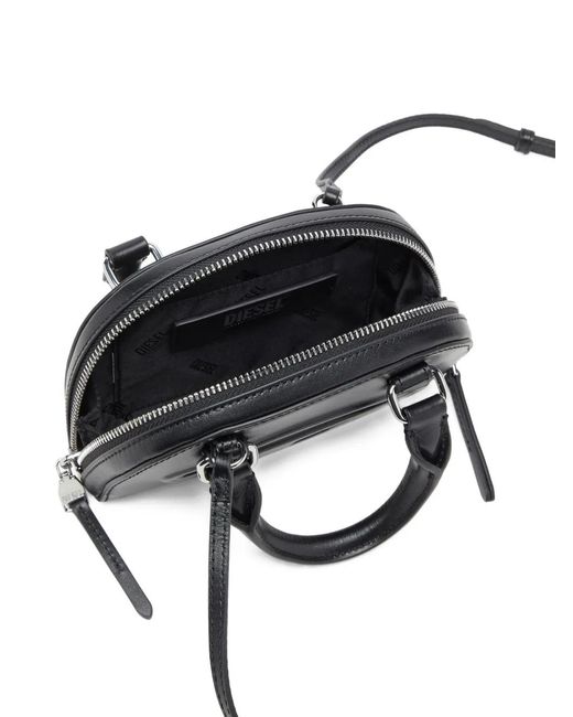 DIESEL Black 1Dr Dome Embossed Logo Crossbody Bag