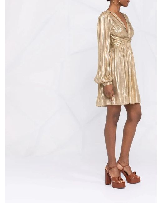 Alberta Ferretti Metallic Mini-Jurk in het Natural