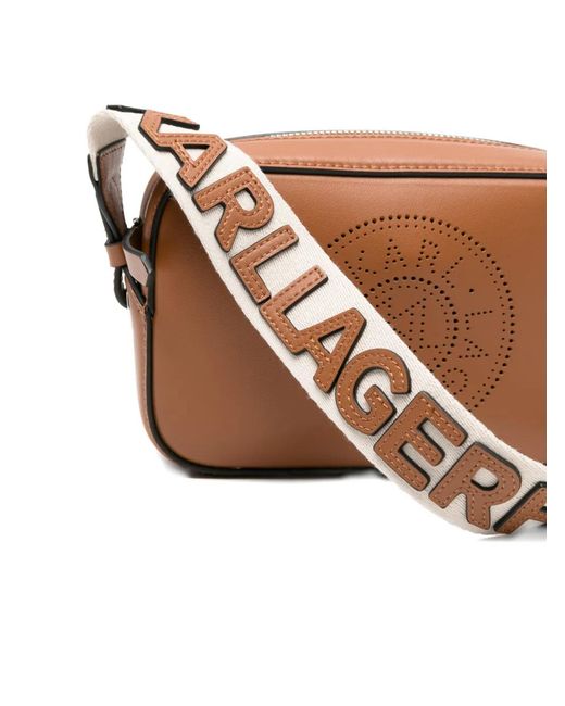 Karl Lagerfeld White K/Circle Perforated Mini Bag