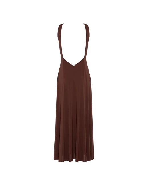 Eres Brown Sculpture Open-Back Maxi Dress