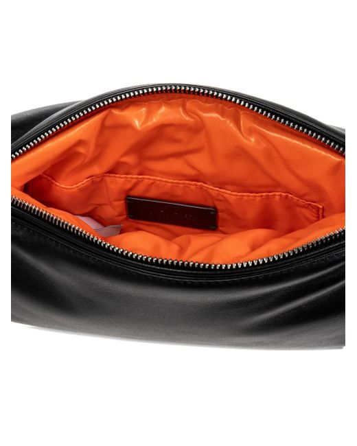 Moncler Vetta Kleine Leren Schoudertas Met Logoplakkaat in het Black