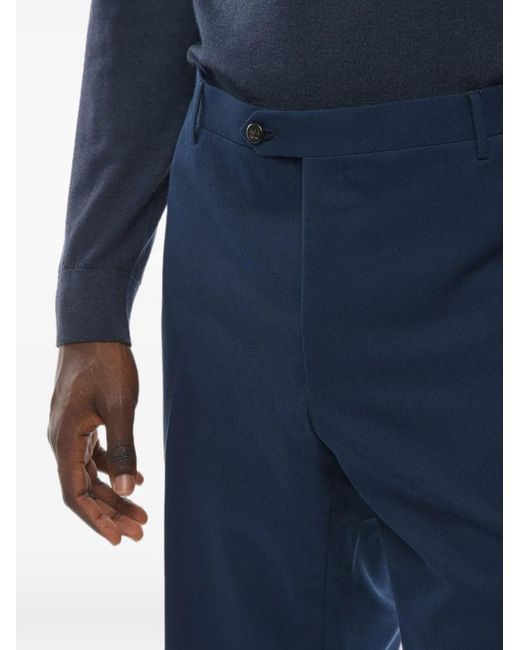 Corneliani Blue Academy Cotton-Twill Trousers for men