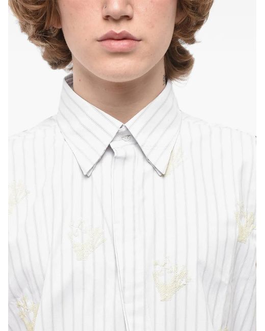 Off-White c/o Virgil Abloh White Sequin-Embroidered Striped Sleeveless Shirt for men