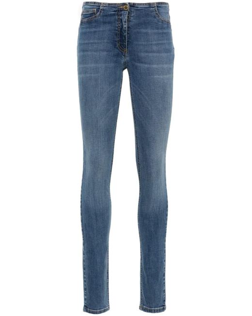 Elisabetta Franchi Blue Low-rise Skinny Jeans
