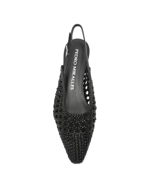 Pedro Miralles Black Pointed-Toe Mules