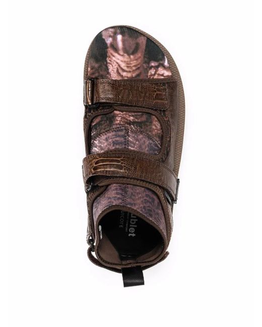Doublet Brown Dinossaur Layered Sandals for men