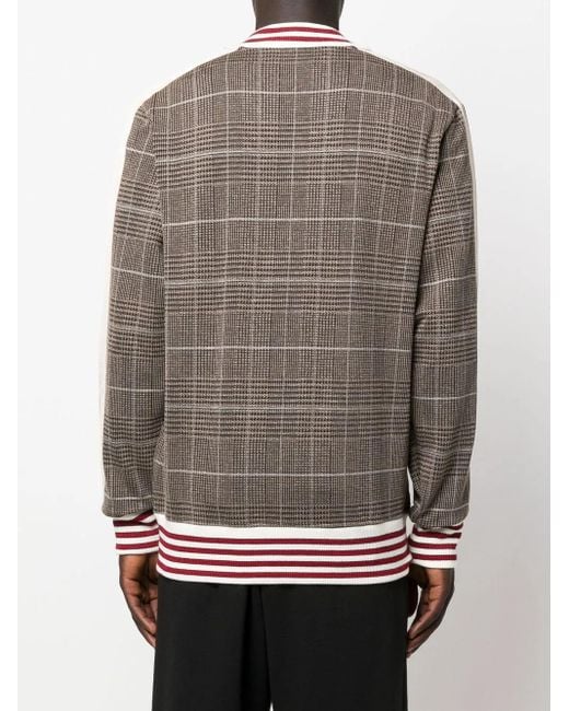 Palm Angels Gray Checked Bomber Jacket for men
