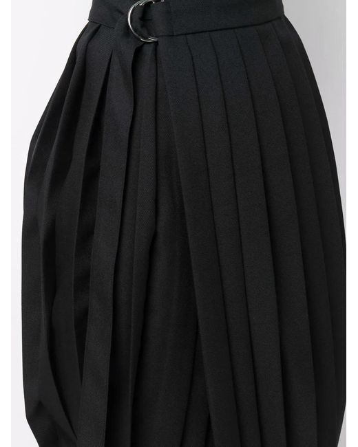 AMI Black Mid-Length Pleated Skirt
