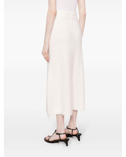 Lisa Yang White Cashmere Midi Skirt