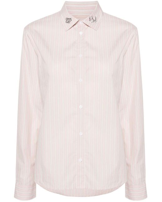 Zadig & Voltaire Pink Cool Cat Striped Cotton Shirt
