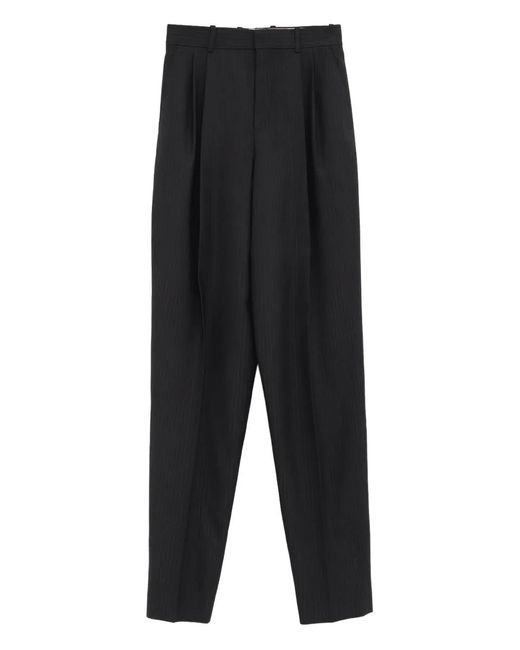 Chloé Black Pinstripe Pleated Trousers