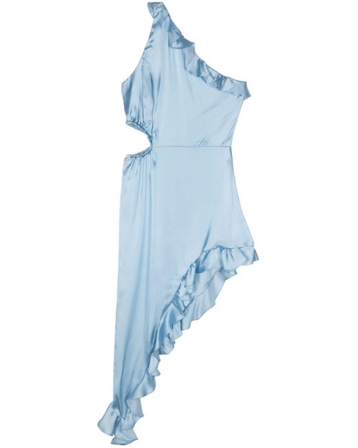 IRO Blue Asymmetric-design Satin Dress