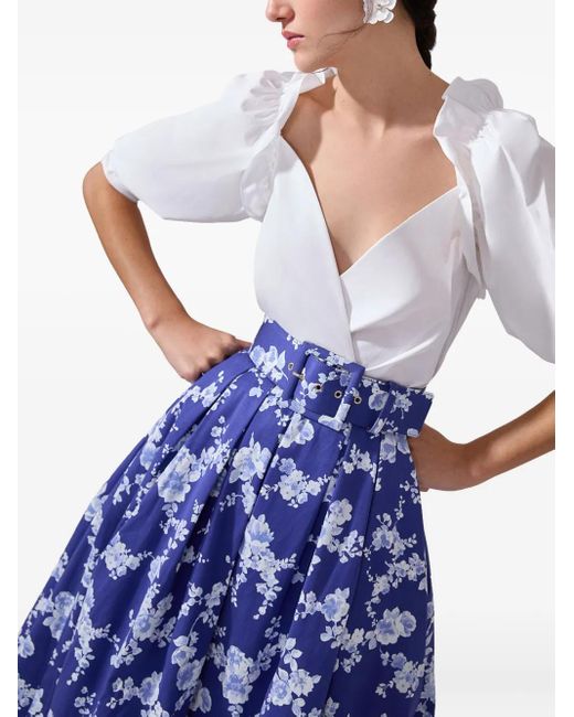 Carolina Herrera ビショップスリーブ トップ White