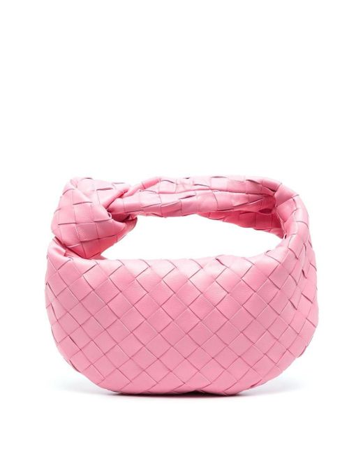 Bottega Veneta Pink Mini Jodie Leather Top Handle Bag