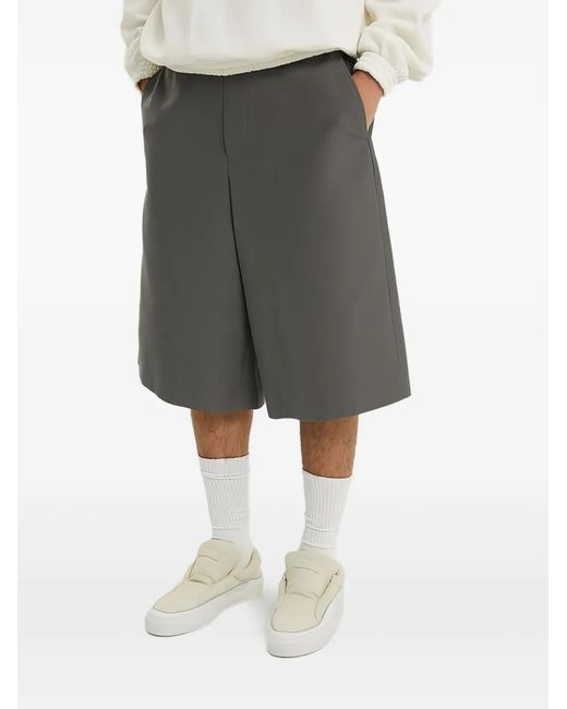 1989 STUDIO Gray Wide-Leg Tailored Shorts for men