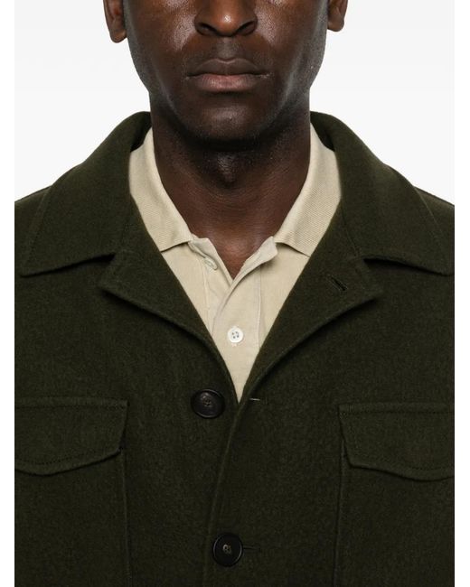 Tagliatore Green Buttoned Shirt Jacket for men