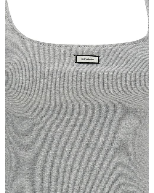 Entire studios Gray Ribbed Tank Top