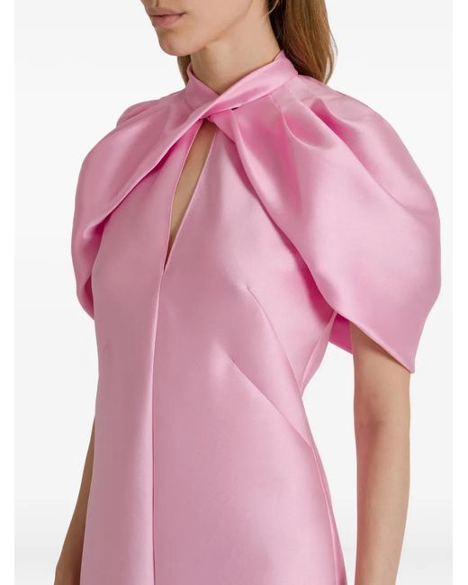 Alberta Ferretti Pink Twist-Detail Maxi Dress