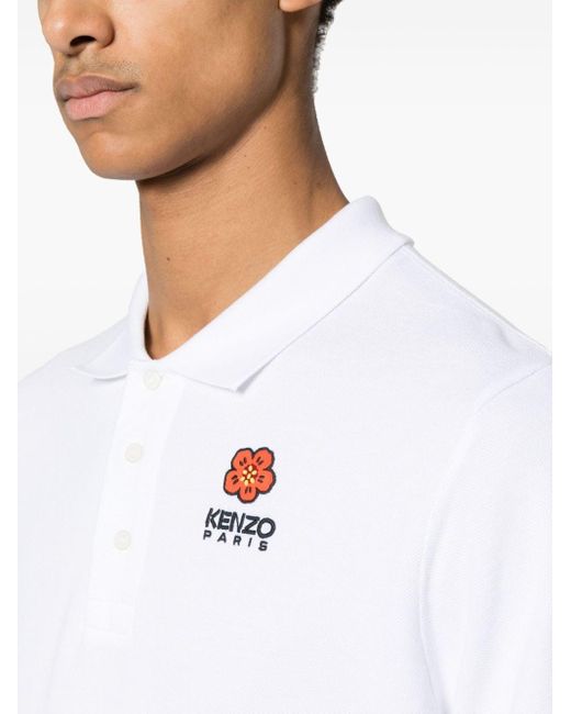 KENZO Poloshirt Met Geborduurd Logo in het White voor heren