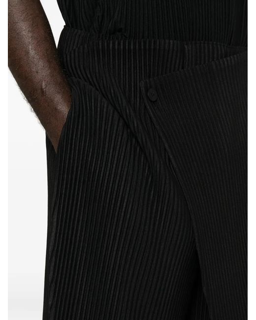 Homme Plissé Issey Miyake メンズ ブラック プリーツ サルエルパンツ