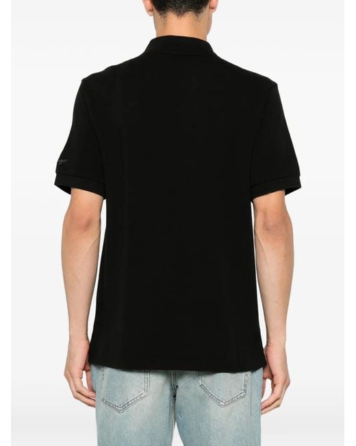 KENZO Black Tiger-Patch Polo Shirt for men