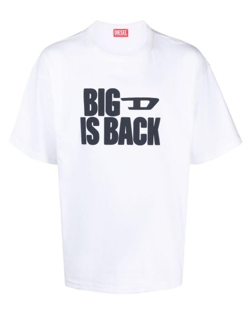 DIESEL White T-boxt-back Cotton T-shirt for men