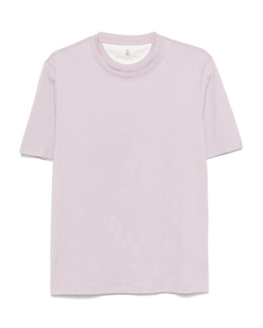 Brunello Cucinelli Pink Jersey T-Shirt for men