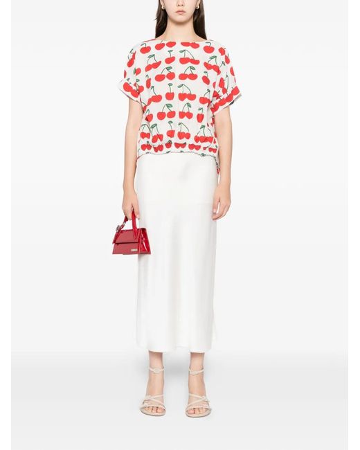 BLAKLACE Red Cherry-Print Blouse