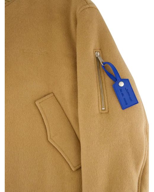 Off-White c/o Virgil Abloh Natural Tag-Detail Bomber Jacket for men