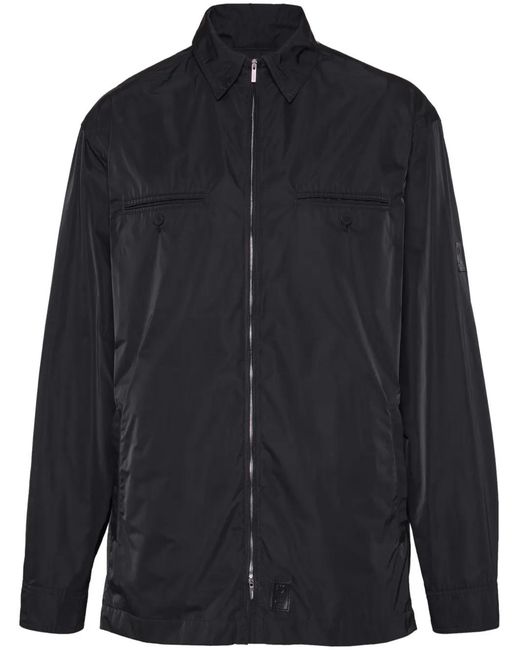 Ferragamo Blue Gancini-Plaque Hooded Jacket for men