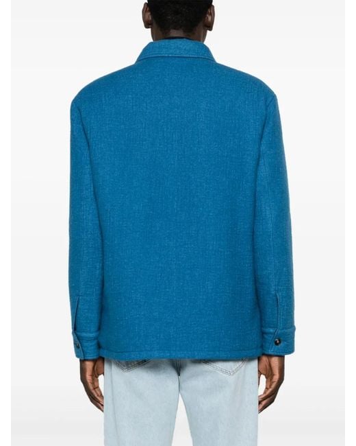 Gabriela Hearst Blue Argus Reversible Shirt Jacket for men