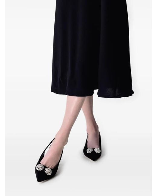 Giambattista Valli Black 35Mm Crystal-Embellished Slingback Pumps