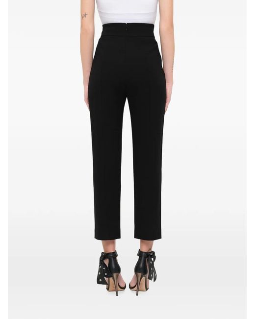 McQueen Black High-Waisted Tailored Trousers