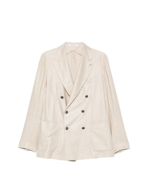 Tagliatore White Double-Breasted Blazer for men