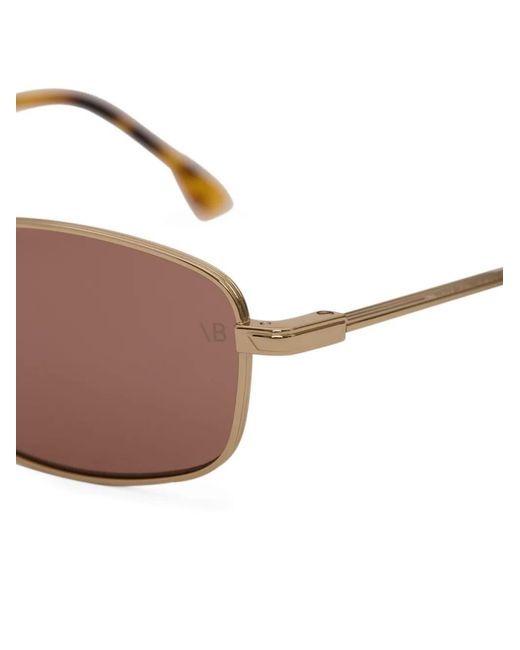 Victoria Beckham Brown Rectangle-Frame Sunglasses