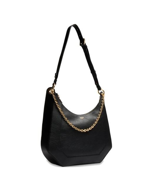 Lancel Black Croisette Chain-Strap Shoulder Bag