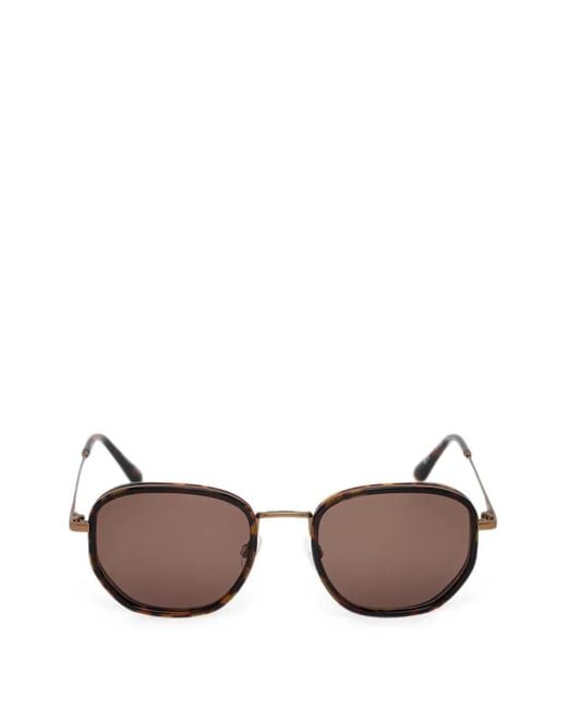 Barbour Brown Geometric-Frame Sunglasses
