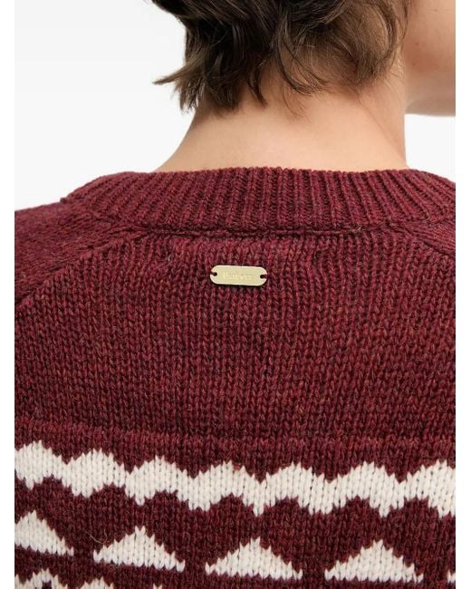 Barbour Red Mabel Fair Patterned Sweater