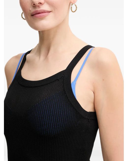 DKNY Geribbelde Tanktop in het Black