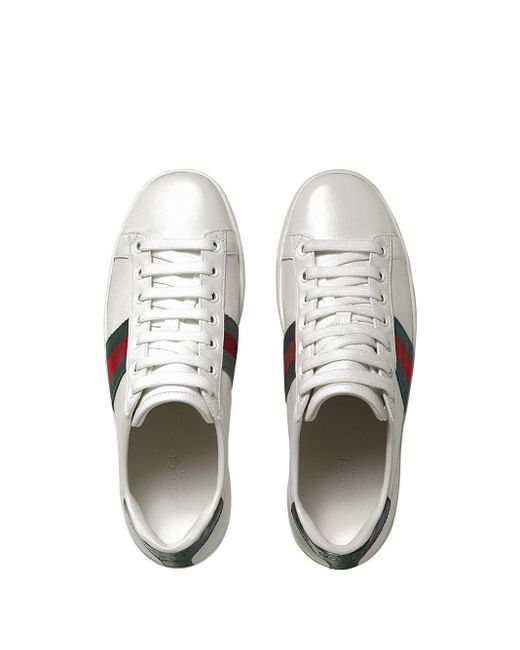 Gucci White Ace Web-trim Sneakers
