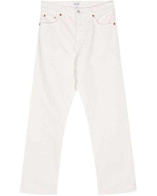 Re/done White Easy Straight-leg Cropped Jeans