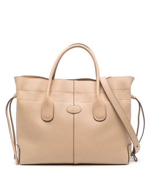 Tod's Natural Small Di Leather Tote Bag