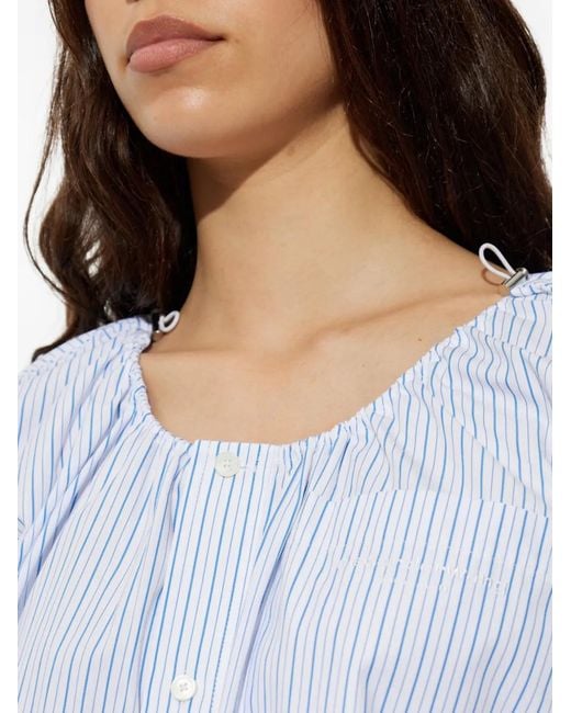 Alexander Wang Blue Striped Cropped Shirt