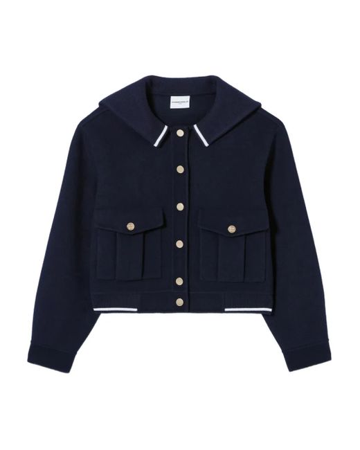 Claudie Pierlot Blue Sailor-Collar Jacket