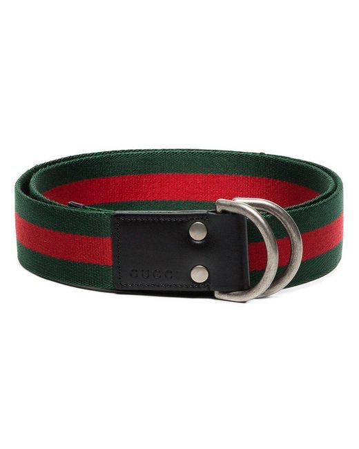 Cinturón con tribanda Web y anilla en D Gucci de hombre de color Rojo | Lyst
