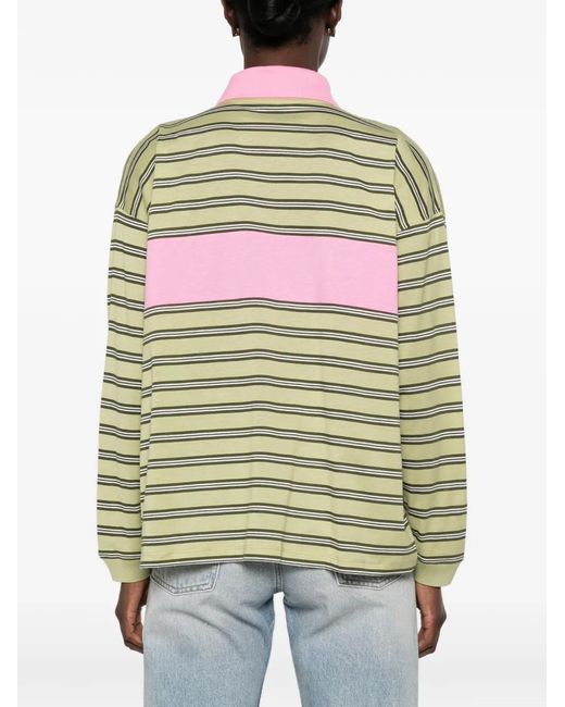 Versace White Buttoned Striped Polo Shirt
